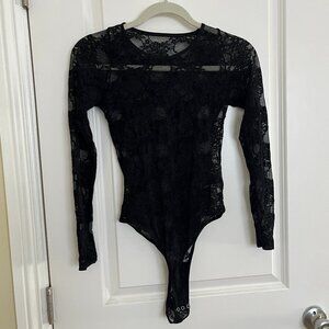 Classic American Apparel Long-Sleeve Lace Bodysuit